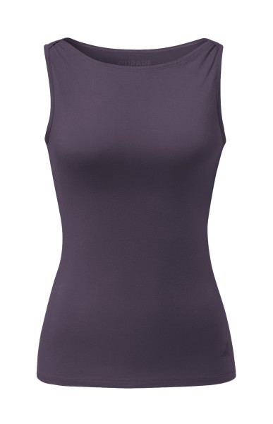 Flow #255 Tank Top Boat Neck - dark-aubergine