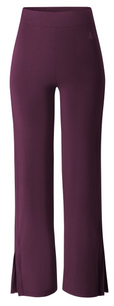 Flow #2205 wide long pants, slit - dark plum