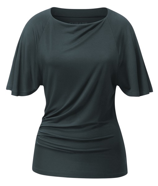 Flow #2566 shirt short fancy batwing sleeves - dark forest