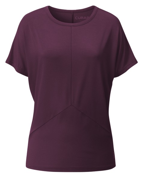 Flow #2564 shirt round neck deviding seams - dark plum