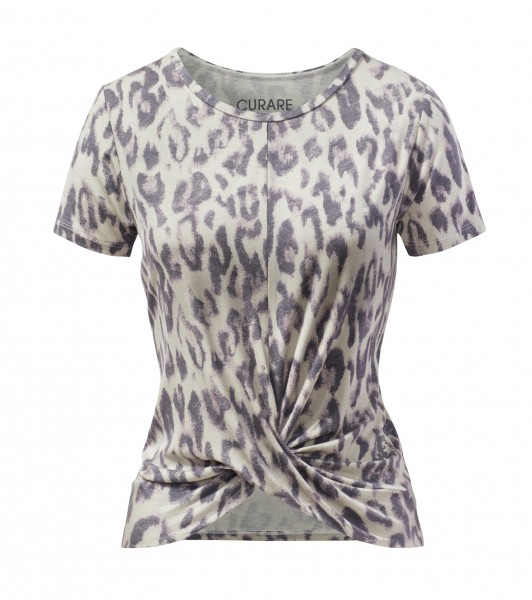 Flow #9233 Twisted Shirt - sand leopard
