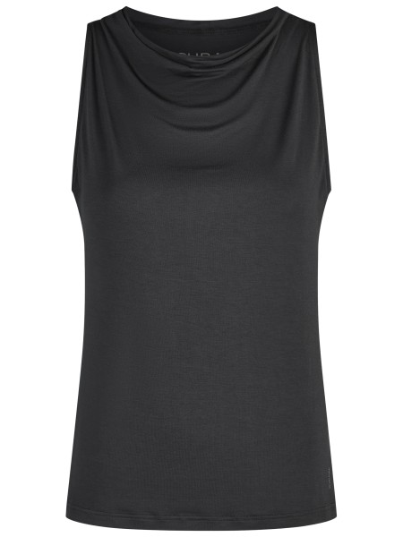 Flow #2601 top turtle-waterfall neck - black