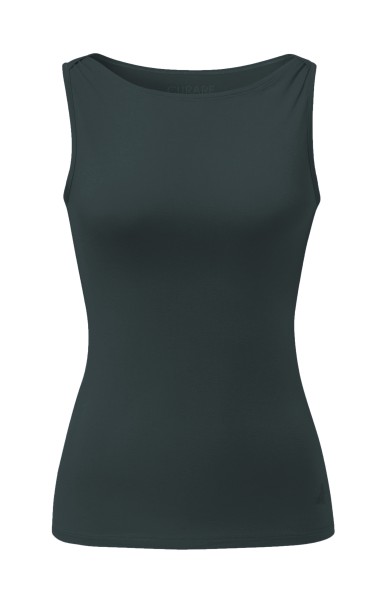 Flow #255 Tank Top Boat Neck - dark forest
