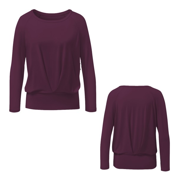 Flow #9241 Boxpleat Shirt - dark plum