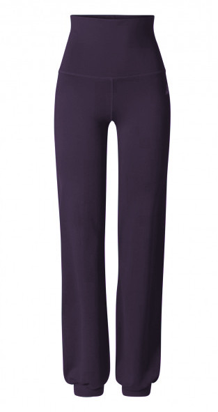 Breath #9 Long Pants Roll Down Bund - dark-aubergine