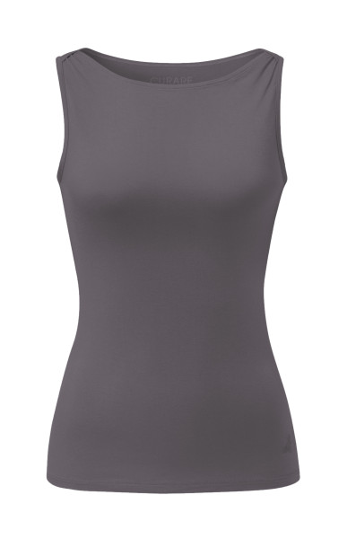 Flow #255 Tank Top Boat Neck - grey-nougat