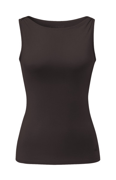 Flow #255 Tank Top Boat Neck - dark-brown