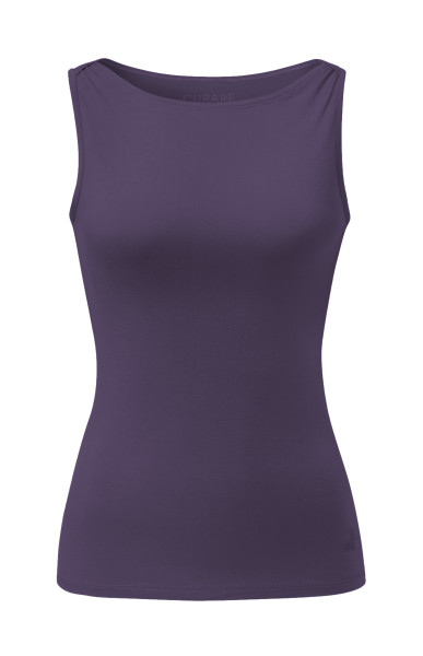 Flow #255 Tank Top Boat Neck - dark violet