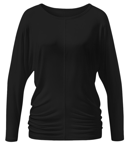 Flow #2561long shirt longsleeves raglan - black