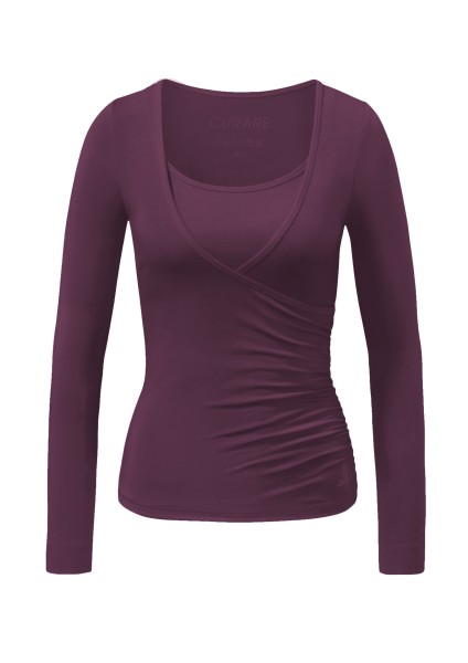 Flow #37 Wrap Shirt - dark plum