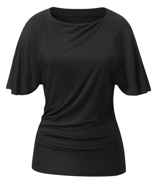Flow #2566 shirt short fancy batwing sleeves - black